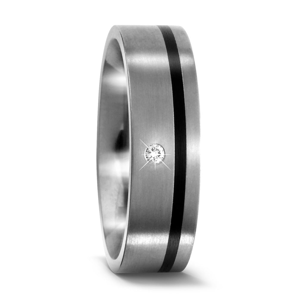 Partnerringe Titanium, PVC Diamant 0.02 ct, w-si