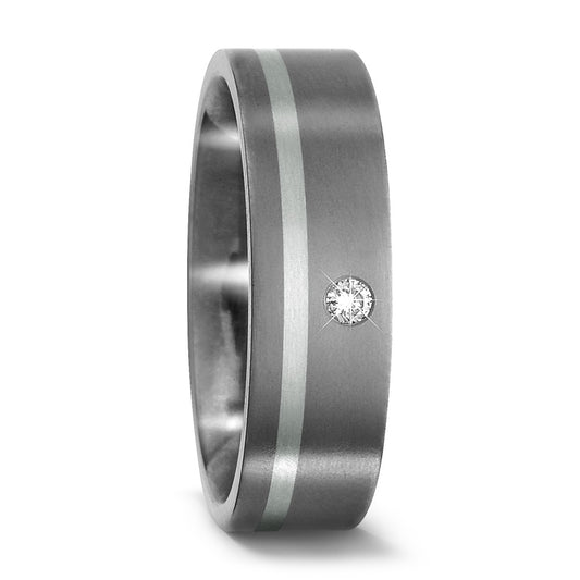 Fingerring Titanium, 950 platin Diamant 0.03 ct, w-si