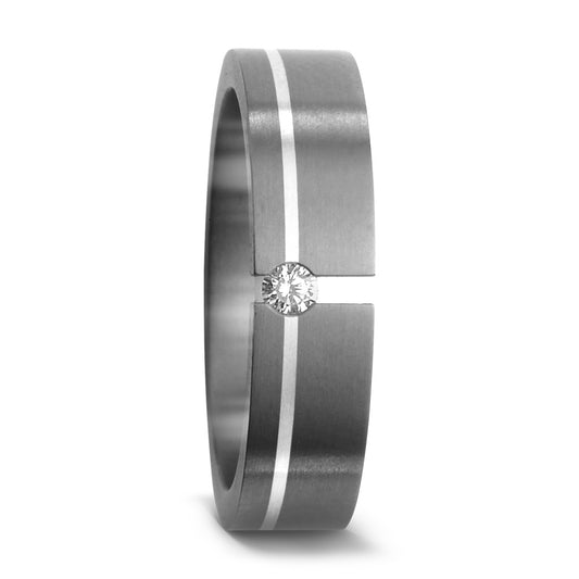 Partnerringe Titanium, Sølv Diamant 0.05 ct, w-si