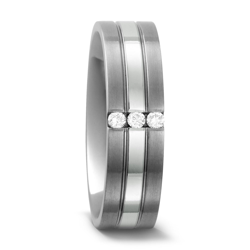 Fingerring Titanium, 950 platin Diamant 0.06 ct, w-si