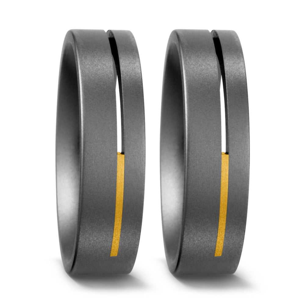 Partnerringe Titanium, 750/18K guld