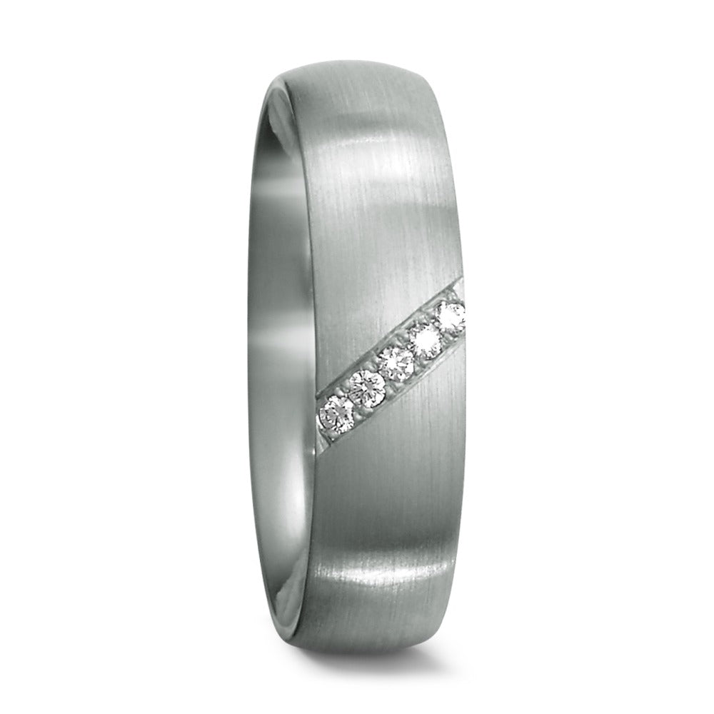 Ringe 950 platin Diamant 0.035 ct, 5 Sten , tw-if