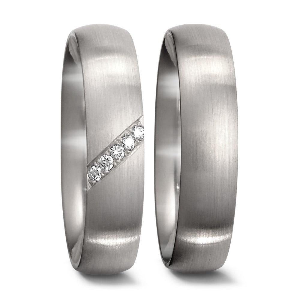 Ringe 950 platin Diamant 0.035 ct, 5 Sten , tw-if