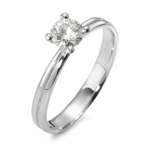 Solitaire ring 750/18K hvidguld Moissanite [rund], 5 mm