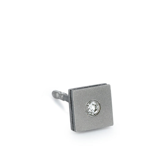 Ørestik 1 stk Titanium Diamant 0.02 ct, w-si