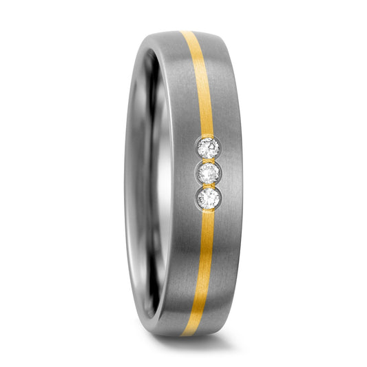 Partnerringe Titanium, 750/18K guld Diamant 0.06 ct, w-si