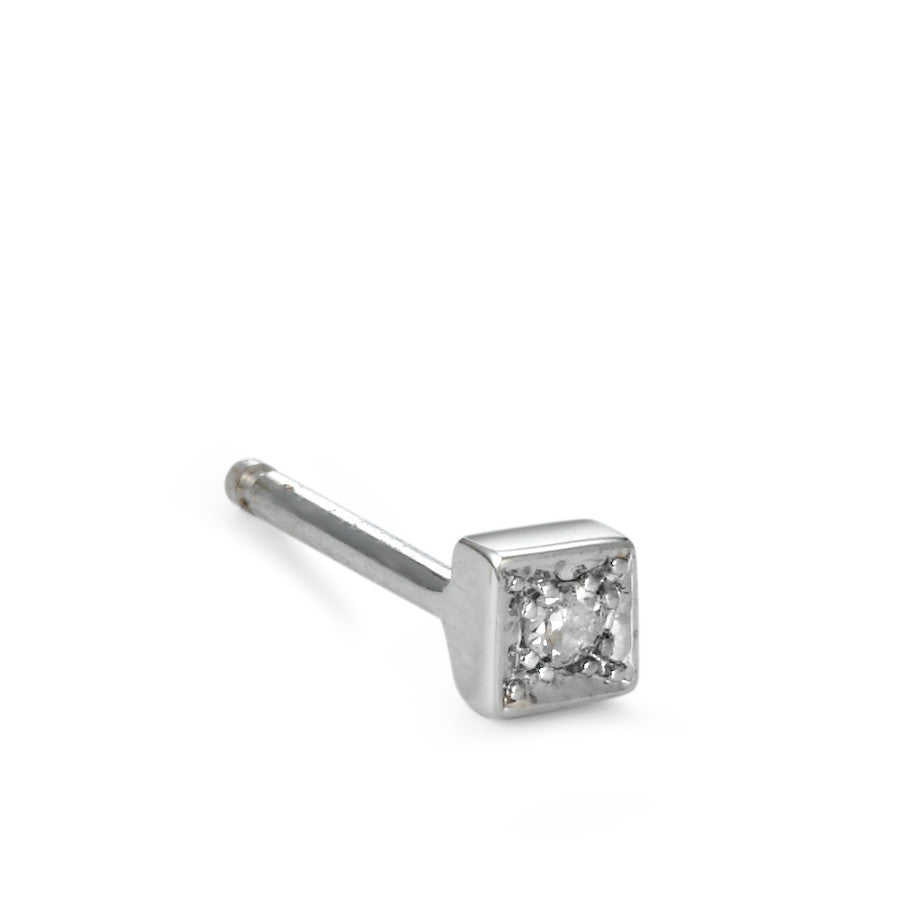 Ørestik 1 stk 750/18K hvidguld Diamant 0.02 ct, w-si