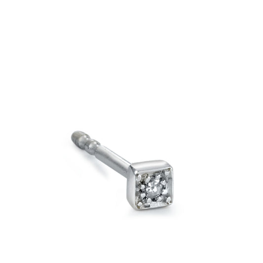 Ørestik 1 stk 750/18K hvidguld Diamant 0.01 ct, w-si