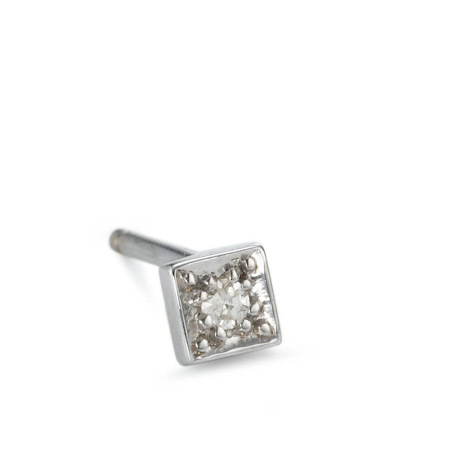 Ørestik 1 stk 750/18K hvidguld Diamant 0.03 ct, w-si