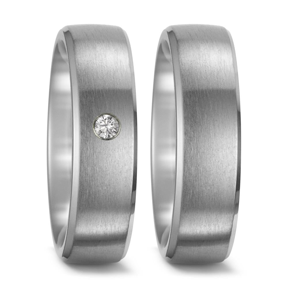 Partnerringe Titanium Diamant 0.03 ct, w-si