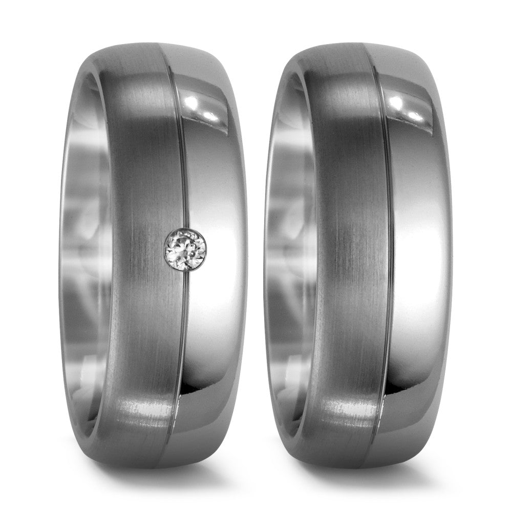 Partnerringe Titanium Diamant 0.02 ct, w-si