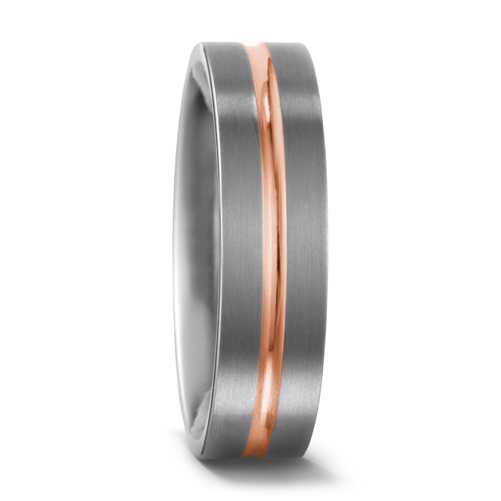 Partnerringe Titanium, 750/18K rødguld