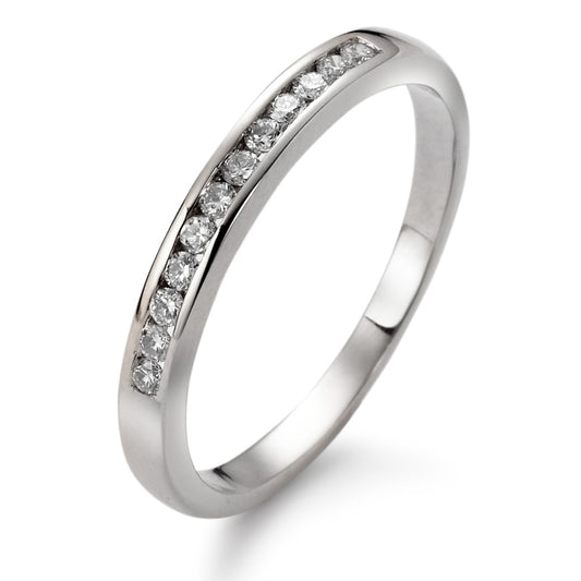Memory ring 750/18K hvidguld Diamant 0.151 ct, 12 Sten , tw-si
