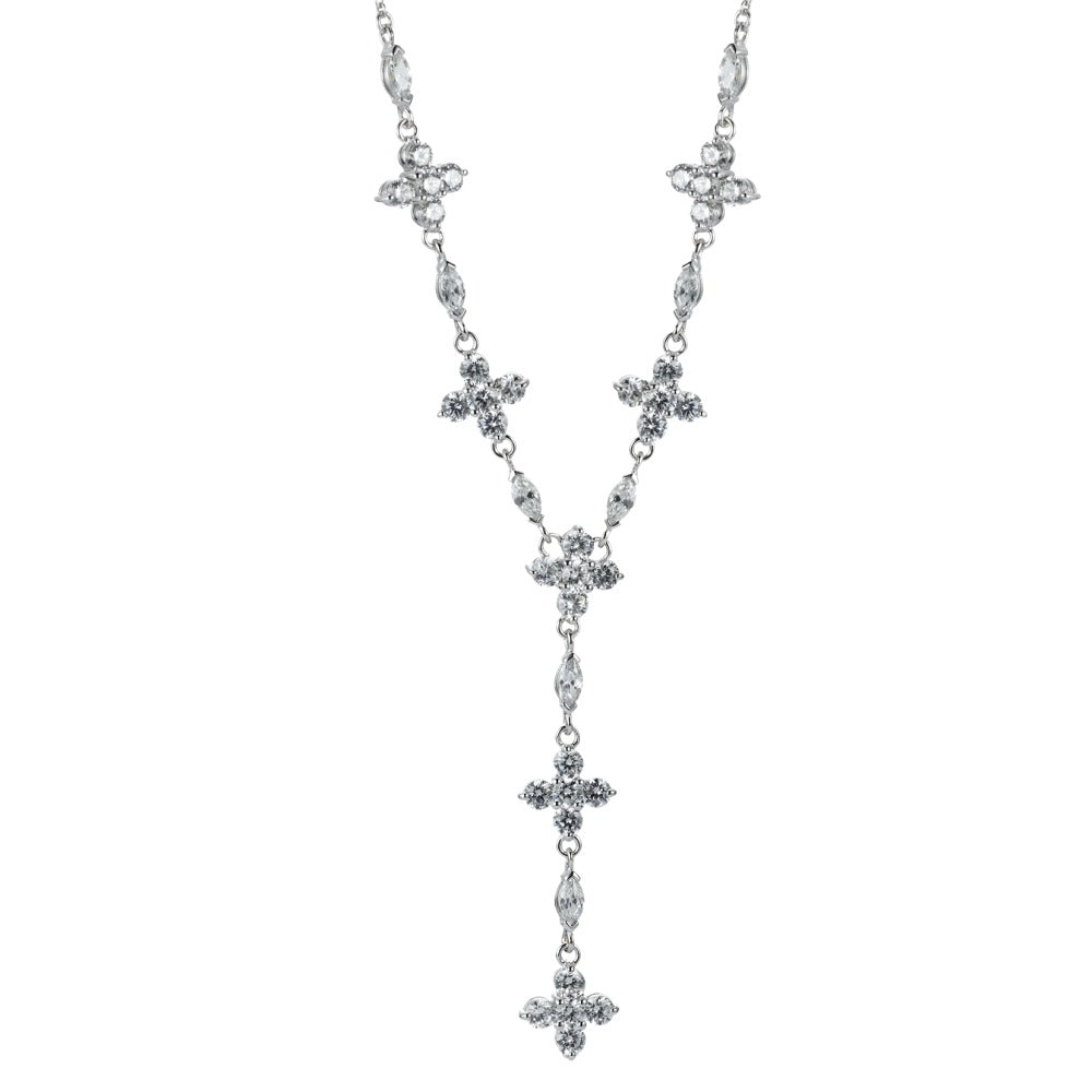 Collier Sølv Zirconia rhodineret 41-43 cm