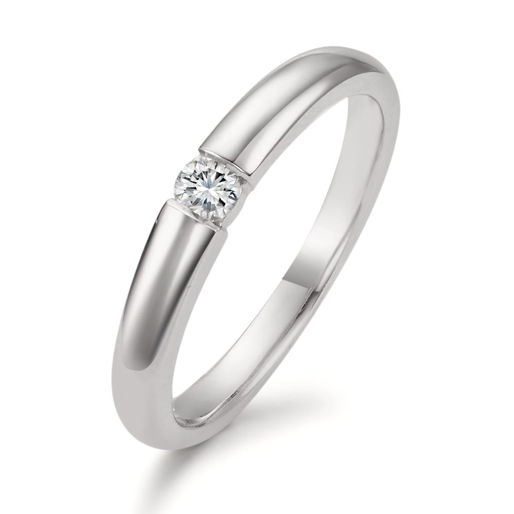 Solitaire ring 750/18K hvidguld Diamant 0.10 ct, w-si