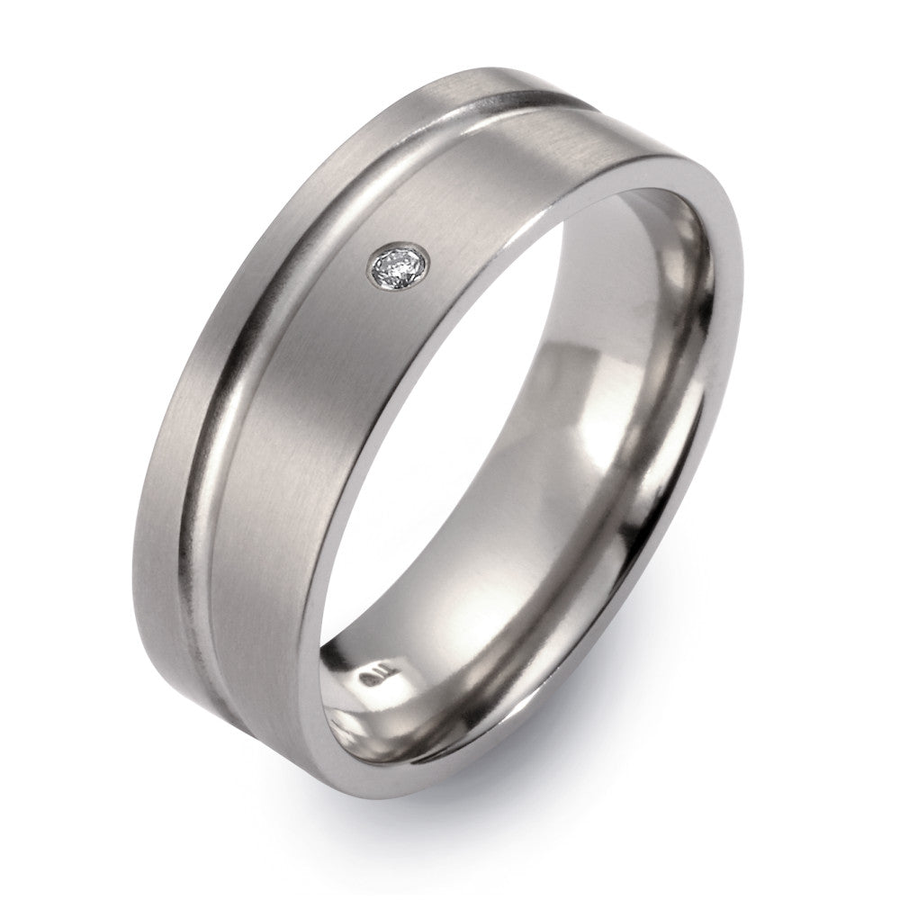 Partnerringe Titanium Diamant 0.02 ct, w-si