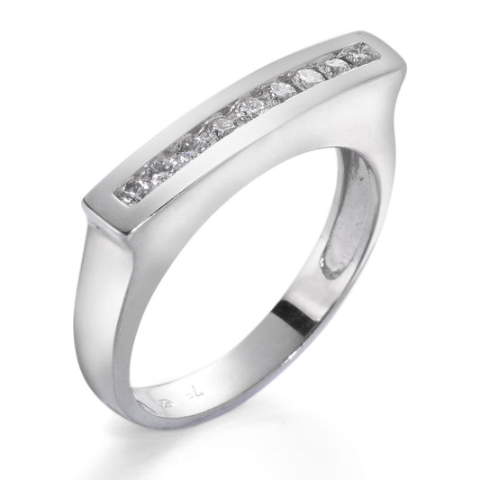 Fingerring 750/18K hvidguld Diamant 0.18 ct, 9 Sten , w-si