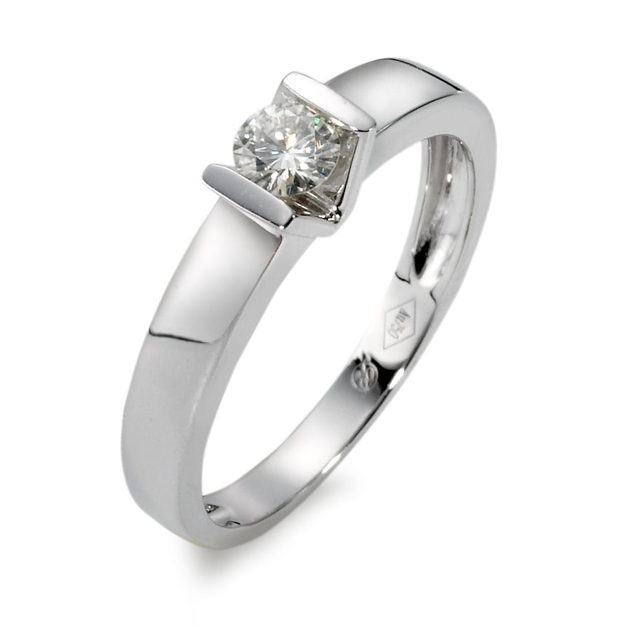 Solitaire ring 750/18K hvidguld Moissanite hvid , 4 mm