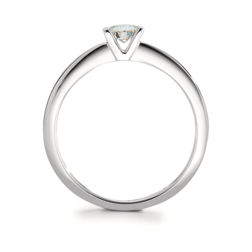 Solitaire ring 750/18K hvidguld Moissanite hvid , 4 mm