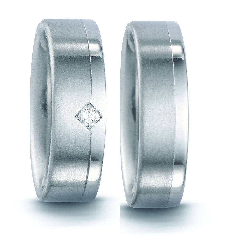 Ringe 950 platin Diamant 0.07 ct, w-si