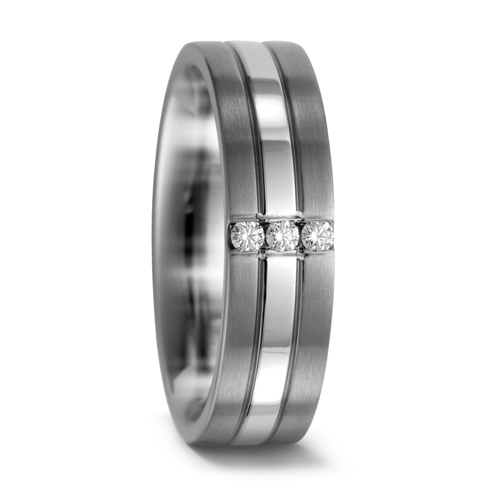 Ringe Titanium, 950 palladium Diamant 0.06 ct, 3 Sten , w-si