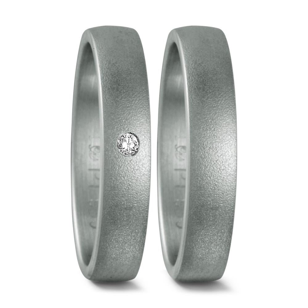 Partnerringe 950 platin Diamant 0.02 ct, w-si