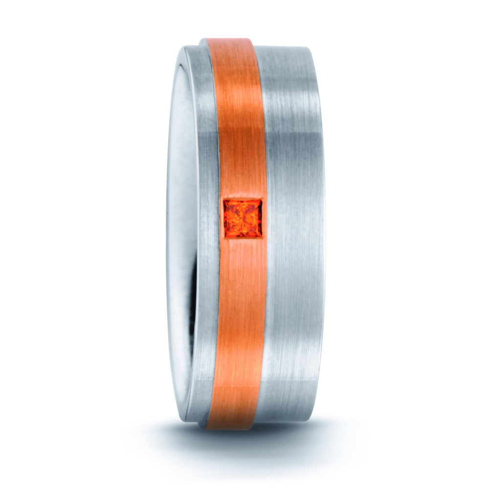 Ringe 950 platin Diamant orange , 0.05 ct, [Carrée], w-si