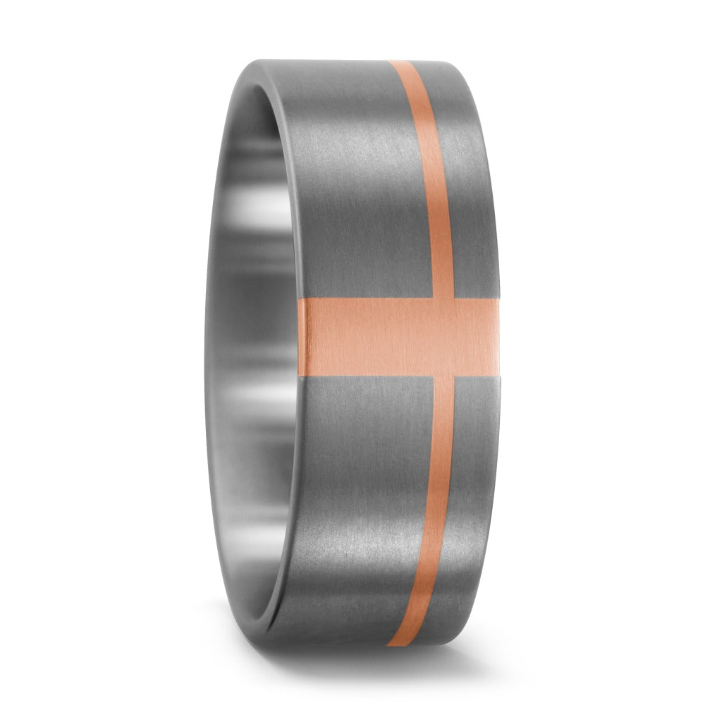 Ringe Titanium, 750/18K rødguld