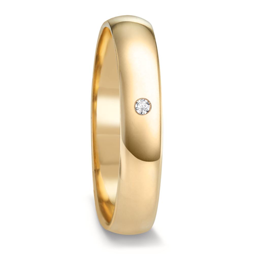 Partnerringe 375/9K guld Diamant 0.01 ct, w-si