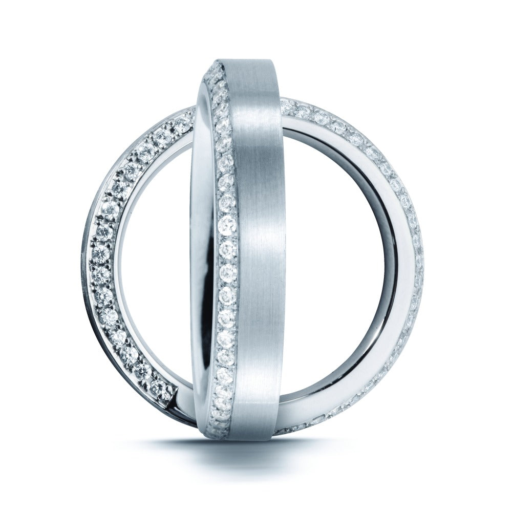 Ringe 950 platin Diamant 0.24 ct, 48 Sten , tw-vsi