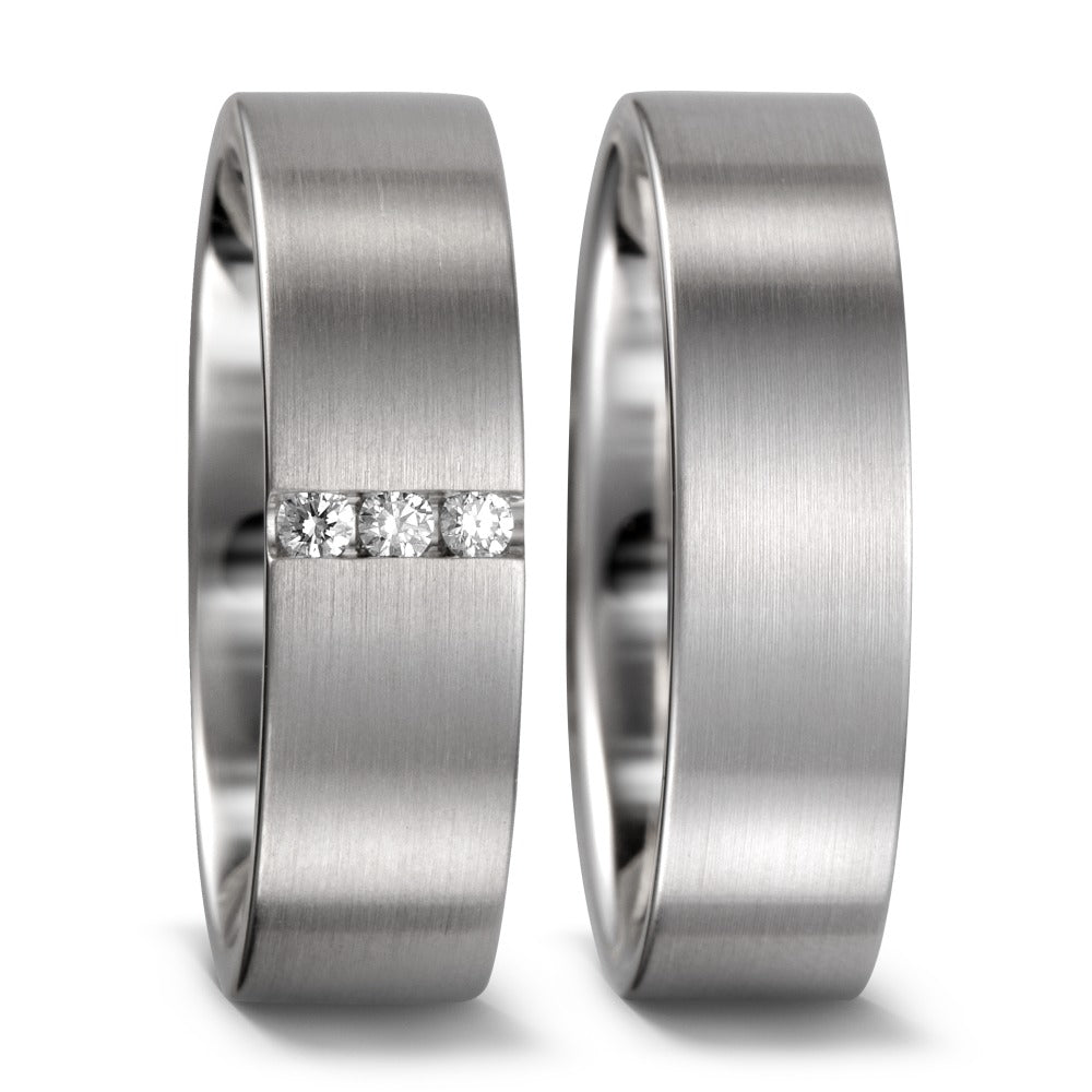 Ringe 950 platin Diamant 0.06 ct, 3 Sten , tw-si