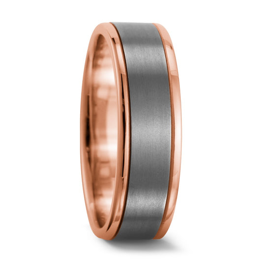 Partnerringe Titanium, 750/18K rødguld