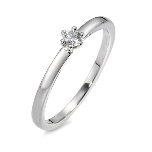 Solitaire ring 750/18K hvidguld Diamant 0.10 ct, w-si