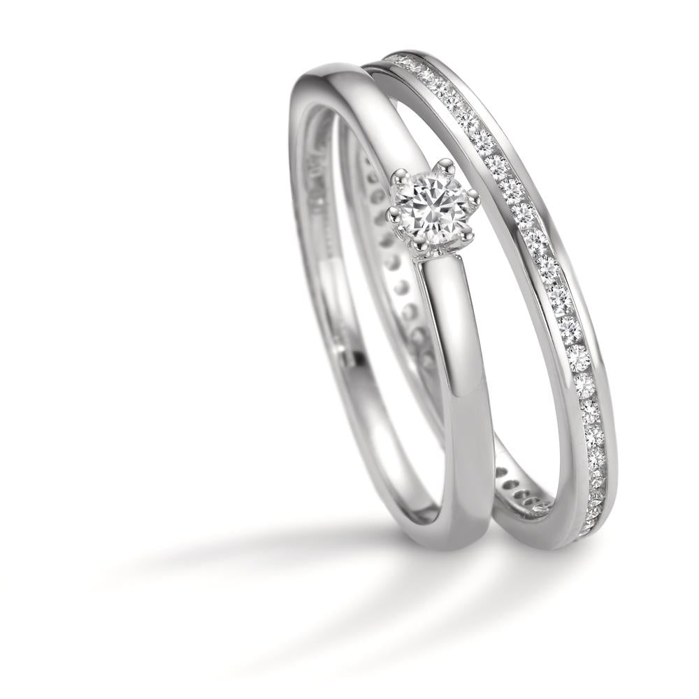 Solitaire ring 750/18K hvidguld Diamant 0.10 ct, w-si