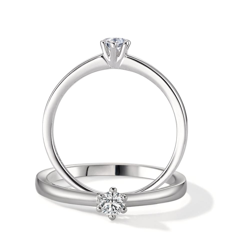 Solitaire ring 750/18K hvidguld Diamant 0.10 ct, w-si