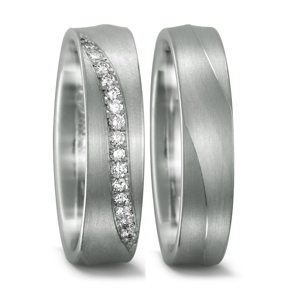 Partnerringe 950 platin Diamant 0.15 ct, 15 Sten , tw-si