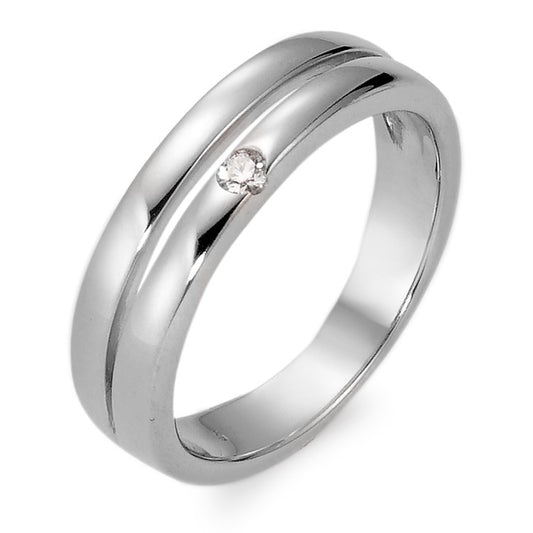 Fingerring 750/18K hvidguld Diamant 0.05 ct, w-si