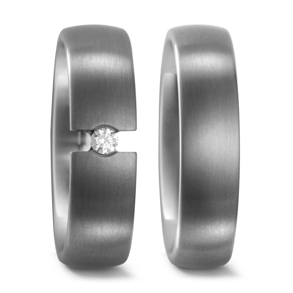 Partnerringe Titanium Diamant 0.05 ct, w-si