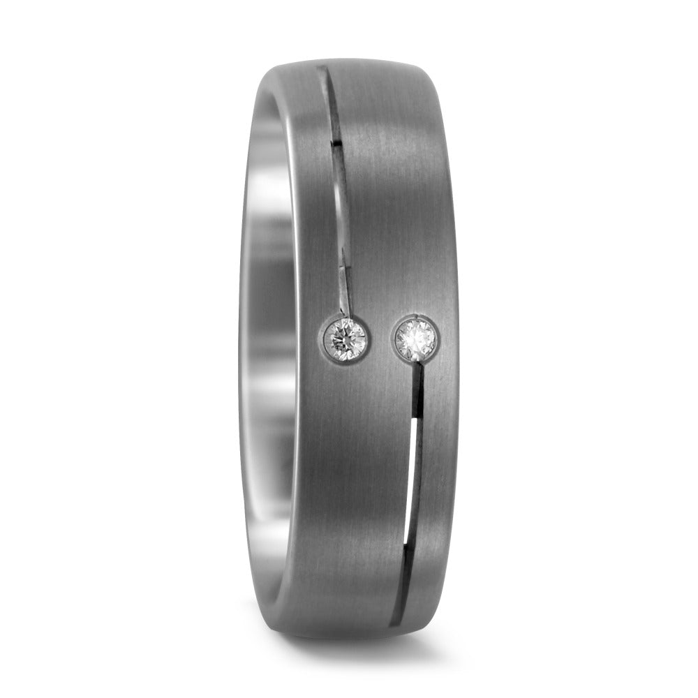 Partnerringe Titanium Diamant 0.03 ct, 2 Sten , w-si