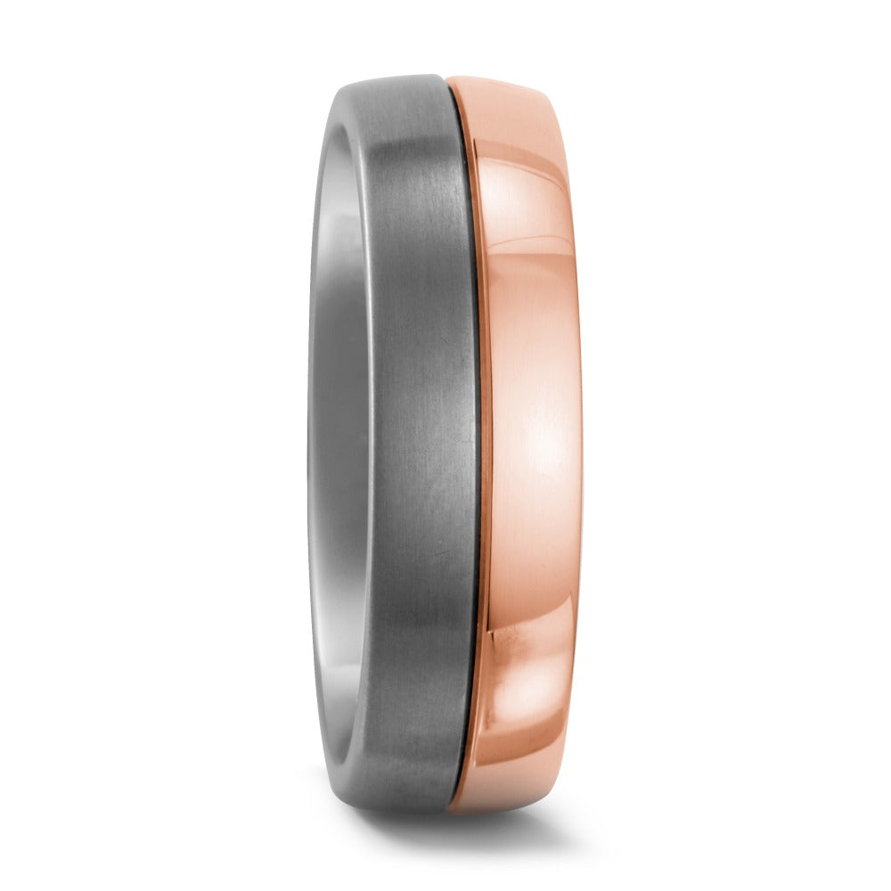 Ringe Titanium, 750/18K rødguld