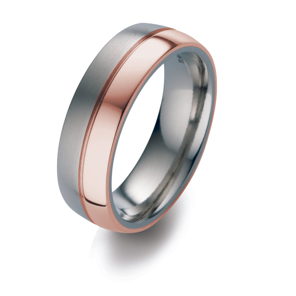 Ringe Titanium, 750/18K rødguld