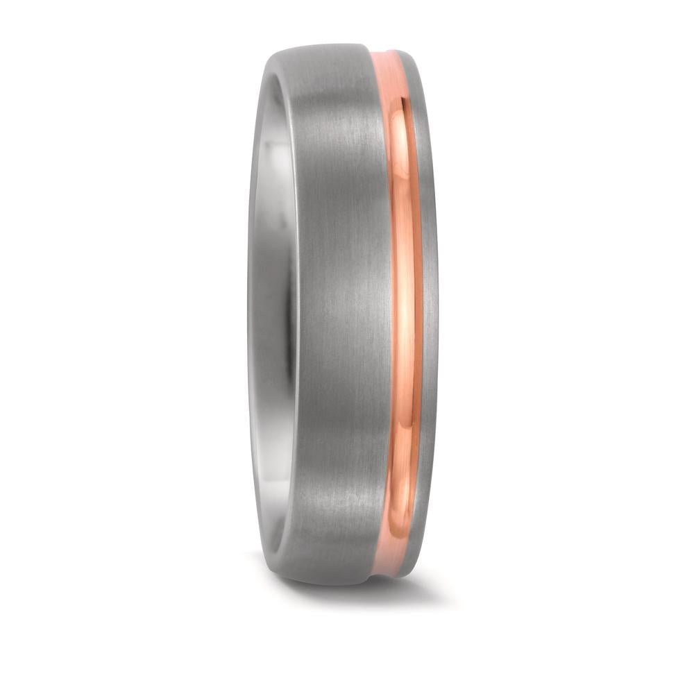 Partnerringe Titanium, 750/18K rødguld