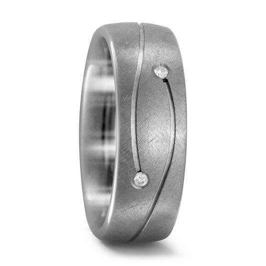 Partnerringe Titanium Diamant 0.03 ct, 2 Sten , w-si