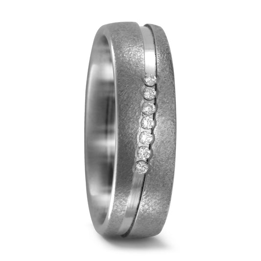 Partnerringe Titanium Diamant 0.07 ct, 7 Sten , w-si