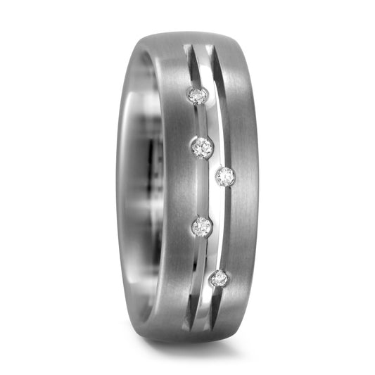 Partnerringe Titanium Diamant 0.05 ct, 5 Sten , w-si