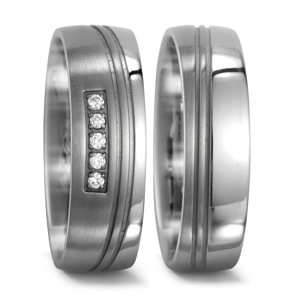 Partnerringe Titanium Zirconia 5 Sten