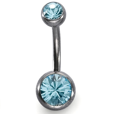 Mavepiercing Titanium Krystal aqua , 2 Sten