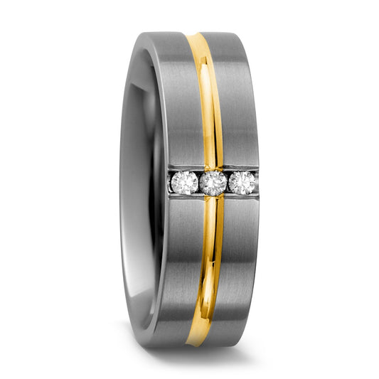 Partnerringe Titanium, 750/18K guld Diamant 0.06 ct, w-si