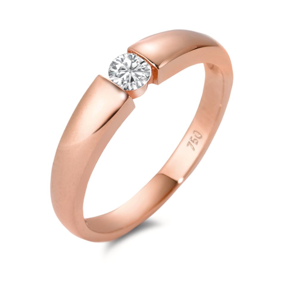 Solitaire ring 750/18K rødguld Moissanite