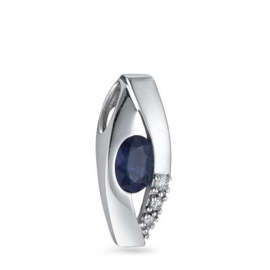 Vedhæng 750/18K hvidguld Safir, Diamant 0.04 ct, 4 Sten , w-pi1